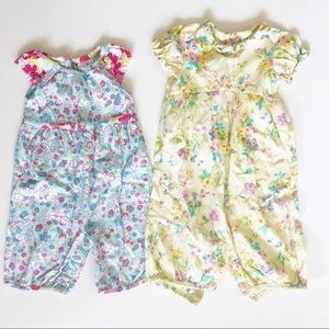 Lot of Two Hanna Andersson Jersey Cotton Rompers